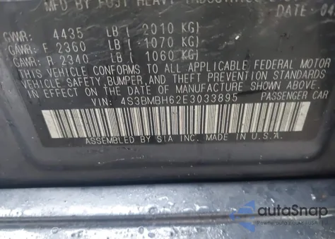 2014 Subaru Legacy 2.5 I Sport z USA, uszkodzony, nr VIN 4S3BMBH62E3033895